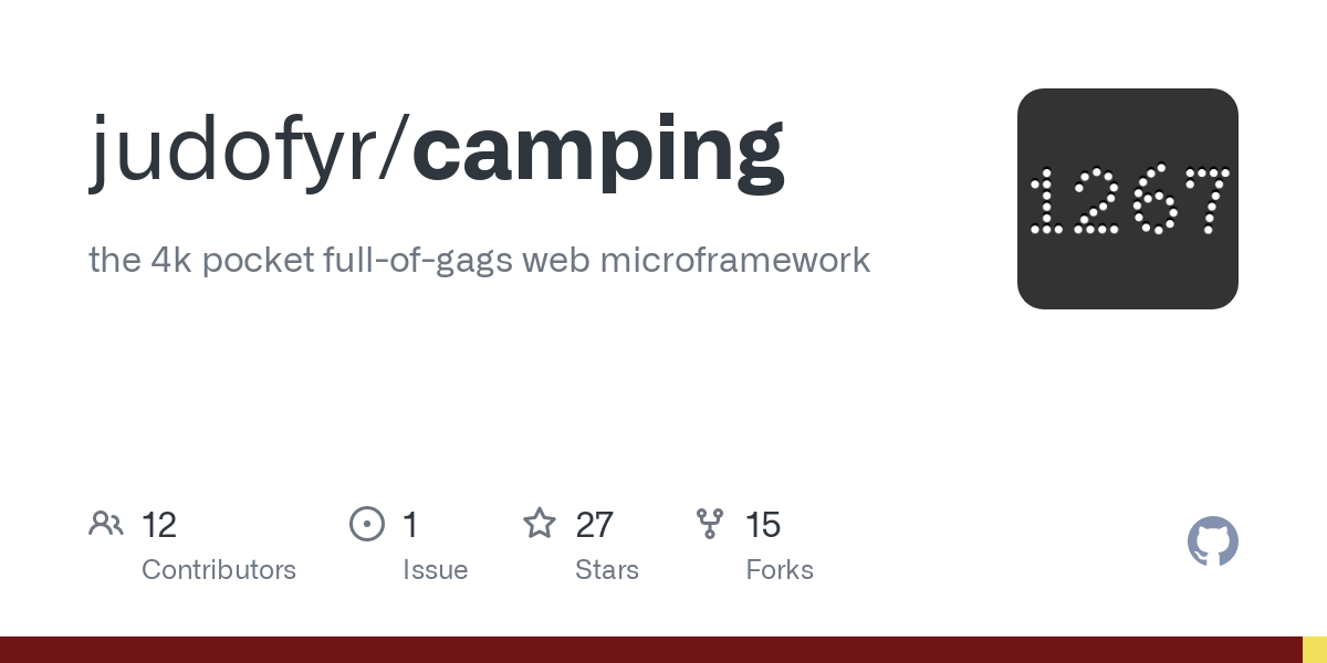 Camping Camping: The 4k Pocket Complete-of-gags Web Microframework